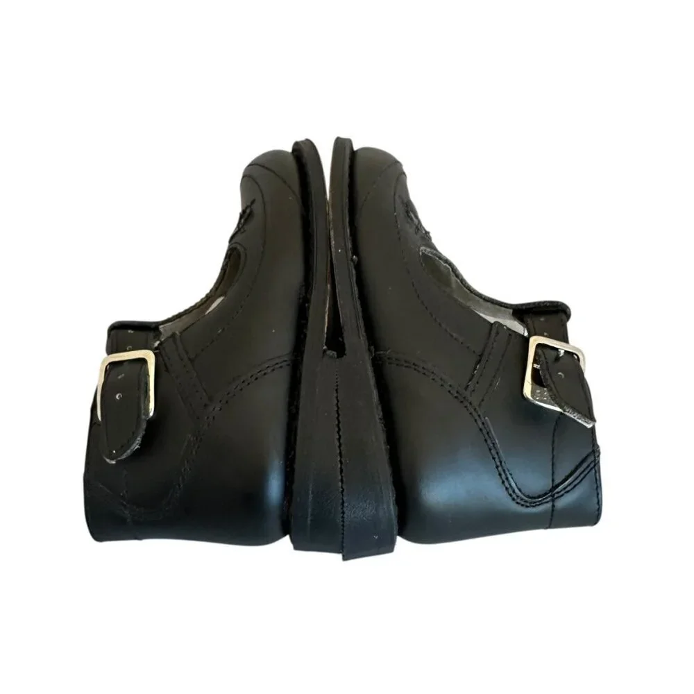 Pie-Co Vintage Black Booties Shoes w/ Buckle Heart Detail Size 9 Toddler Girl